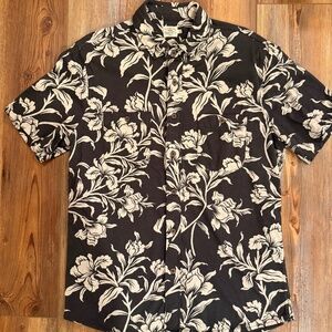 Faherty Men's Organic Knit Seasons Shirt - Floral- Large